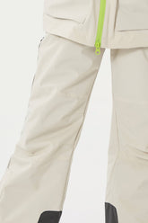 Kids’ Off White Insulated Snow Pants with Suspenders
